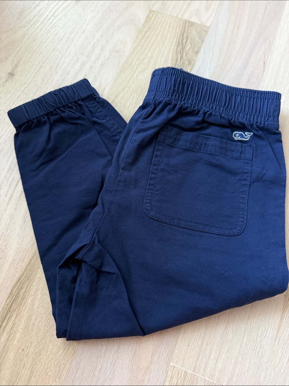 Vineyard Vines Kids Navy Elastic-Waist Joggers with Whale Logo